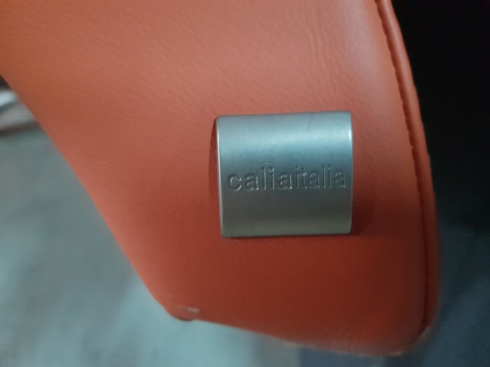 Calia Italia - Canapé - Aluminium, Cuir - Canapé en cuir orange