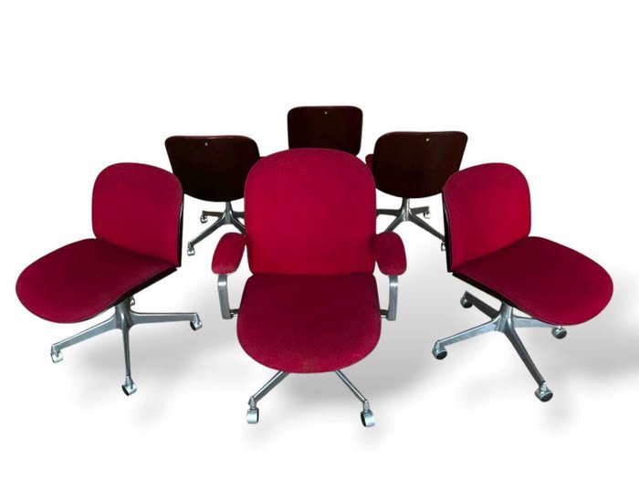 MIM (Mobili Italiani Moderni) - Ennio Fazioli - Chaise de bureau (6) - Parioli - Palissandre