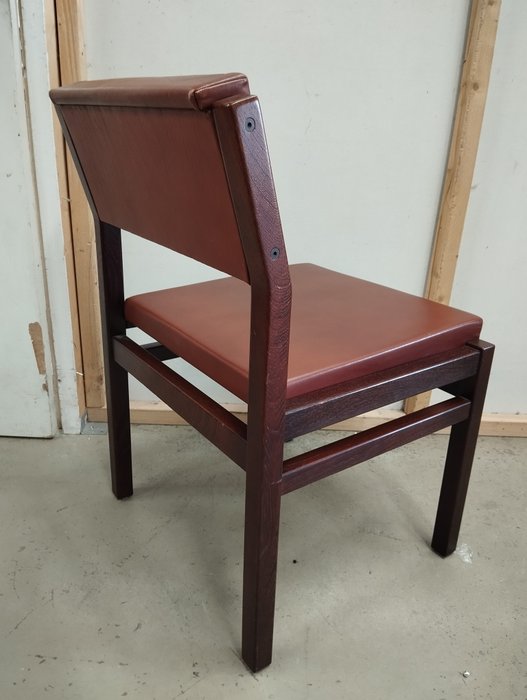 Pastoe - Chaise (6) - Bois, Cuir - 6 chaises Pastoe