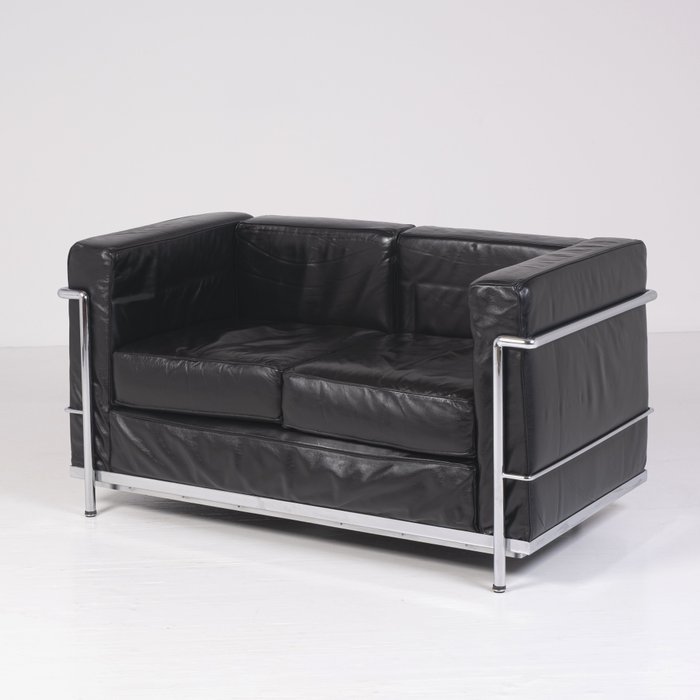 Alivar - Charlotte Perriand, Le Corbusier, Pierre Jeanneret - Canapé - LC2 - Acier, Cuir