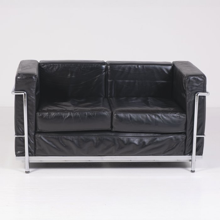 Alivar - Charlotte Perriand, Le Corbusier, Pierre Jeanneret - Canapé - LC2 - Acier, Cuir