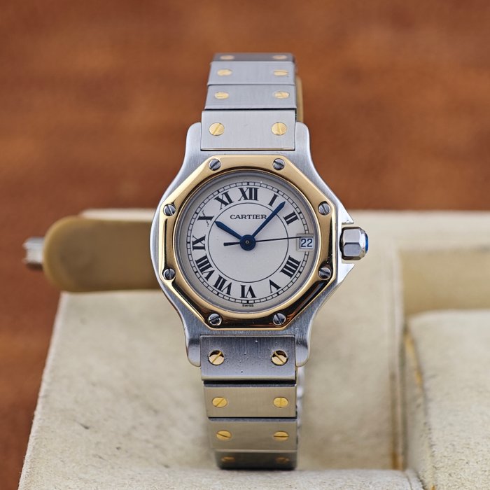Cartier - Santos Octagon Date - Sans Prix de Réserve - Ref. 187903 - Femme - 1990-1999