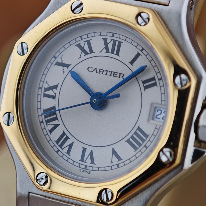 Cartier - Santos Octagon Date - Sans Prix de Réserve - Ref. 187903 - Femme - 1990-1999