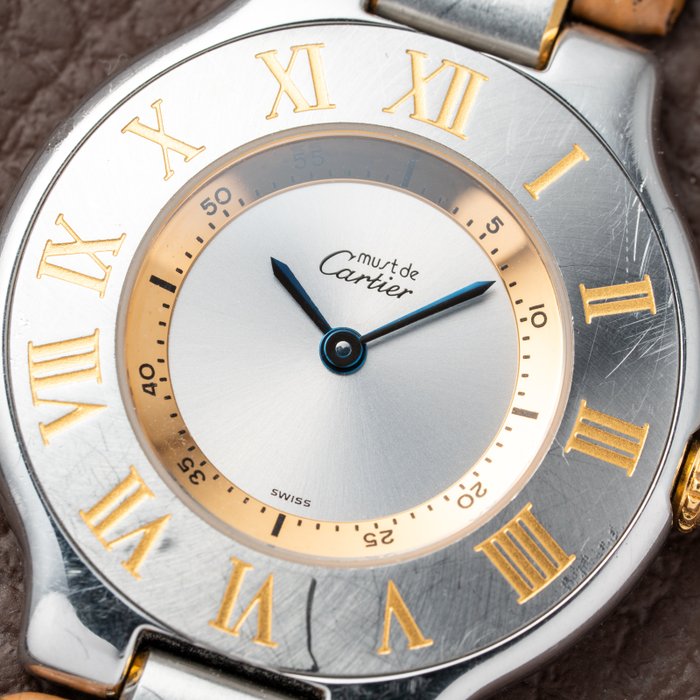 Cartier - 21 Must de Cartier Gold & Steel Quartz - Sans Prix de Réserve - 1330 - Femme - 1990-1999