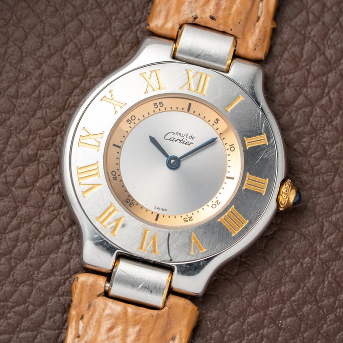 Cartier - 21 Must de Cartier Gold & Steel Quartz - Sans Prix de Réserve - 1330 - Femme - 1990-1999