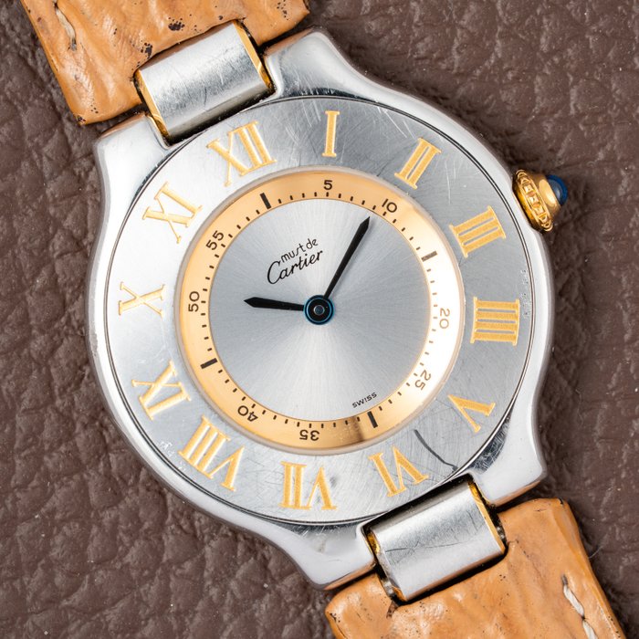 Cartier - 21 Must de Cartier Gold & Steel Quartz - Sans Prix de Réserve - 1330 - Femme - 1990-1999
