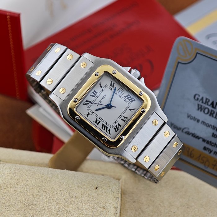 Cartier - Santos Carrée FULL SET - Sans Prix de Réserve - Ref. 2961 - Homme - 1990-1999