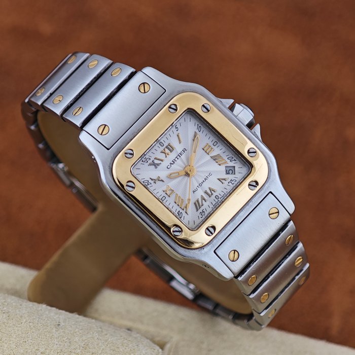 Cartier - Santos Galbée Guilloche & Millenium Dial Date - Sans Prix de Réserve - Ref. 2423 - Femme - 2000-2010