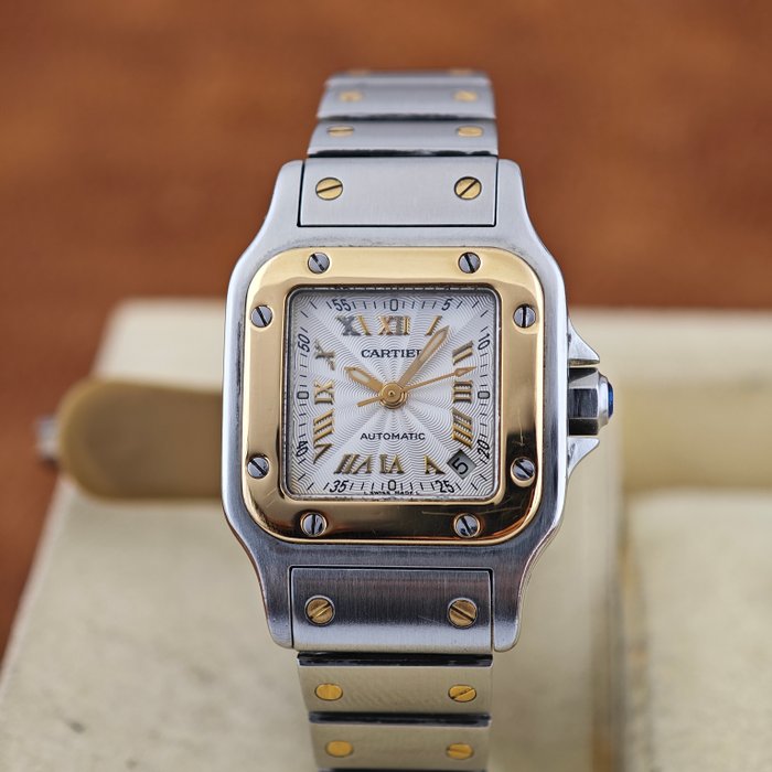 Cartier - Santos Galbée Guilloche & Millenium Dial Date - Sans Prix de Réserve - Ref. 2423 - Femme - 2000-2010