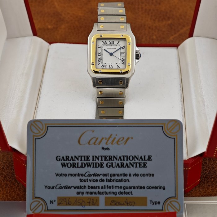 Cartier - Santos Carrée FULL SET - Sans Prix de Réserve - Ref. 2961 - Homme - 1990-1999