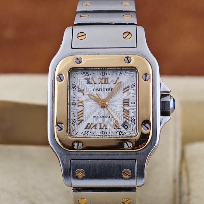 Cartier - Santos Galbée Guilloche & Millenium Dial Date - Sans Prix de Réserve - Ref. 2423 - Femme - 2000-2010