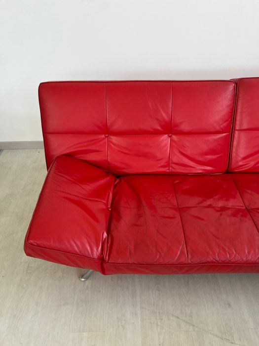Ligne Roset - Mourgue Pascal - Canapé (3) - famille - Cuir, Métal - Canapé, pouf, coussin
