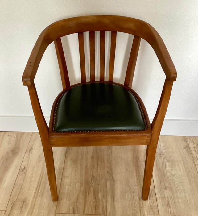 Thonet - Chaise - Hêtre - Fauteuil, assise en cuir