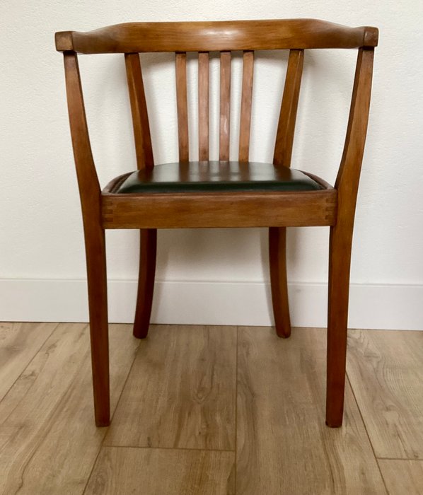 Thonet - Chaise - Hêtre - Fauteuil, assise en cuir