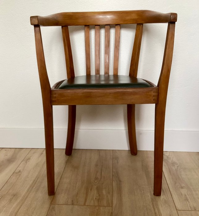 Thonet - Chaise - Hêtre - Fauteuil, assise en cuir