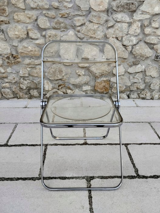 Anonima Castelli - Giancarlo Piretti - Chaise pliante - Plaque transparente en inox - ABS