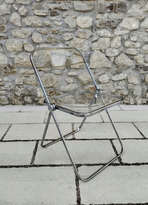 Anonima Castelli - Giancarlo Piretti - Chaise pliante - Plaque transparente en inox - ABS