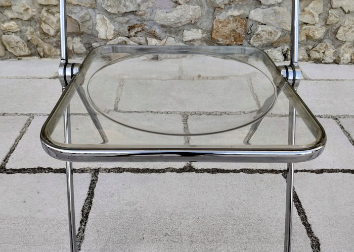 Anonima Castelli - Giancarlo Piretti - Chaise pliante - Plaque transparente en inox - ABS