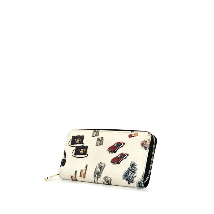 Portefeuille Louis Vuitton Zippy en toile monogram enduite crème