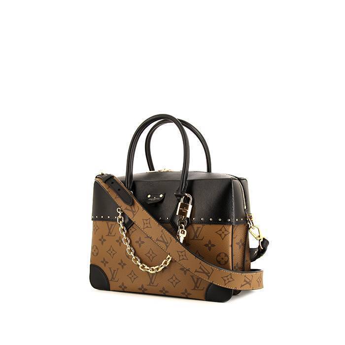Sac à main Louis Vuitton City Malle en toile monogram beige et marron