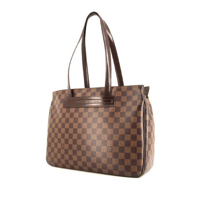 Sac à main Louis Vuitton Parioli en toile damier ébène et cuir