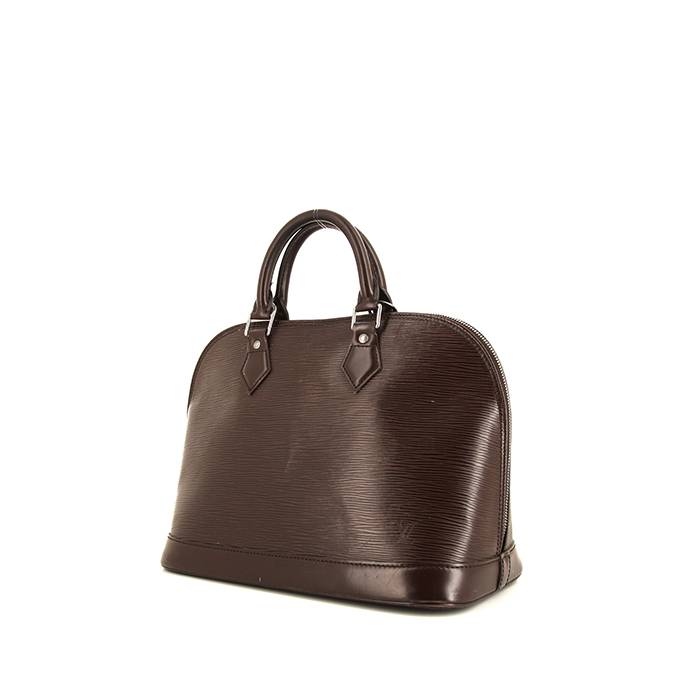 Sac à main Louis Vuitton Alma petit modèle en cuir épi marron