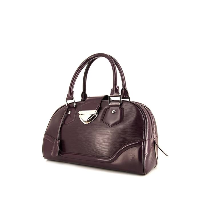 Sac à main Louis Vuitton Bowling Montaigne en cuir épi violet