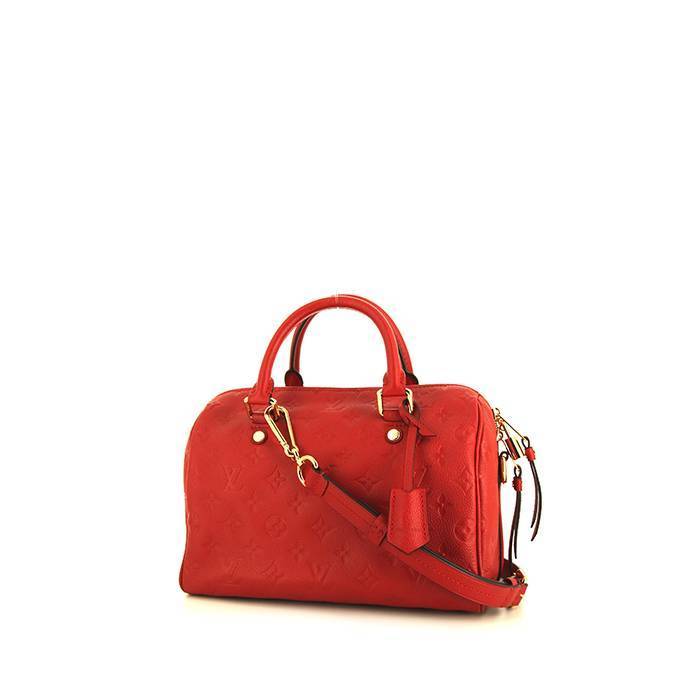 Sac à main Louis Vuitton Speedy 25 en cuir monogram empreinte rouge