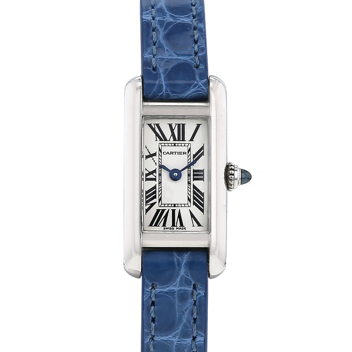Montre Cartier Mini Tank en or blanc Ref: 2680 Vers 1990