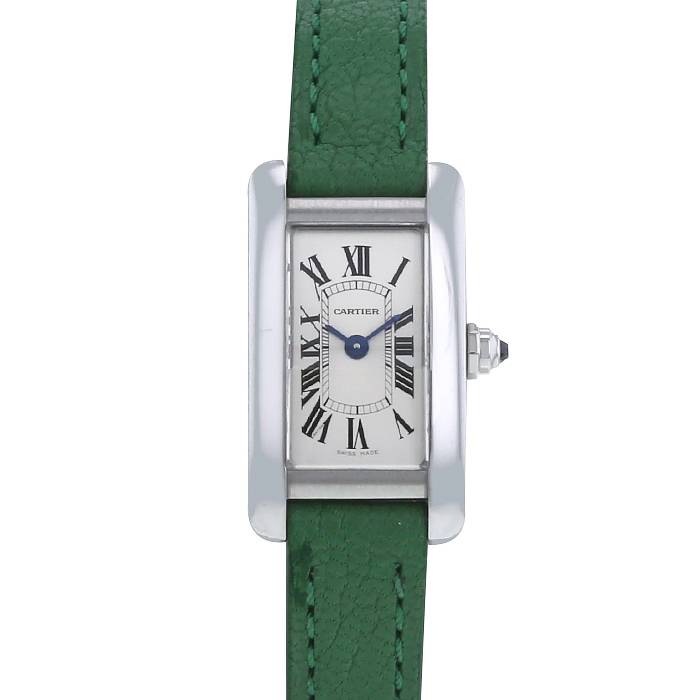 Montre Cartier Mini Tank en acier Ref: 4056 Vers 1990