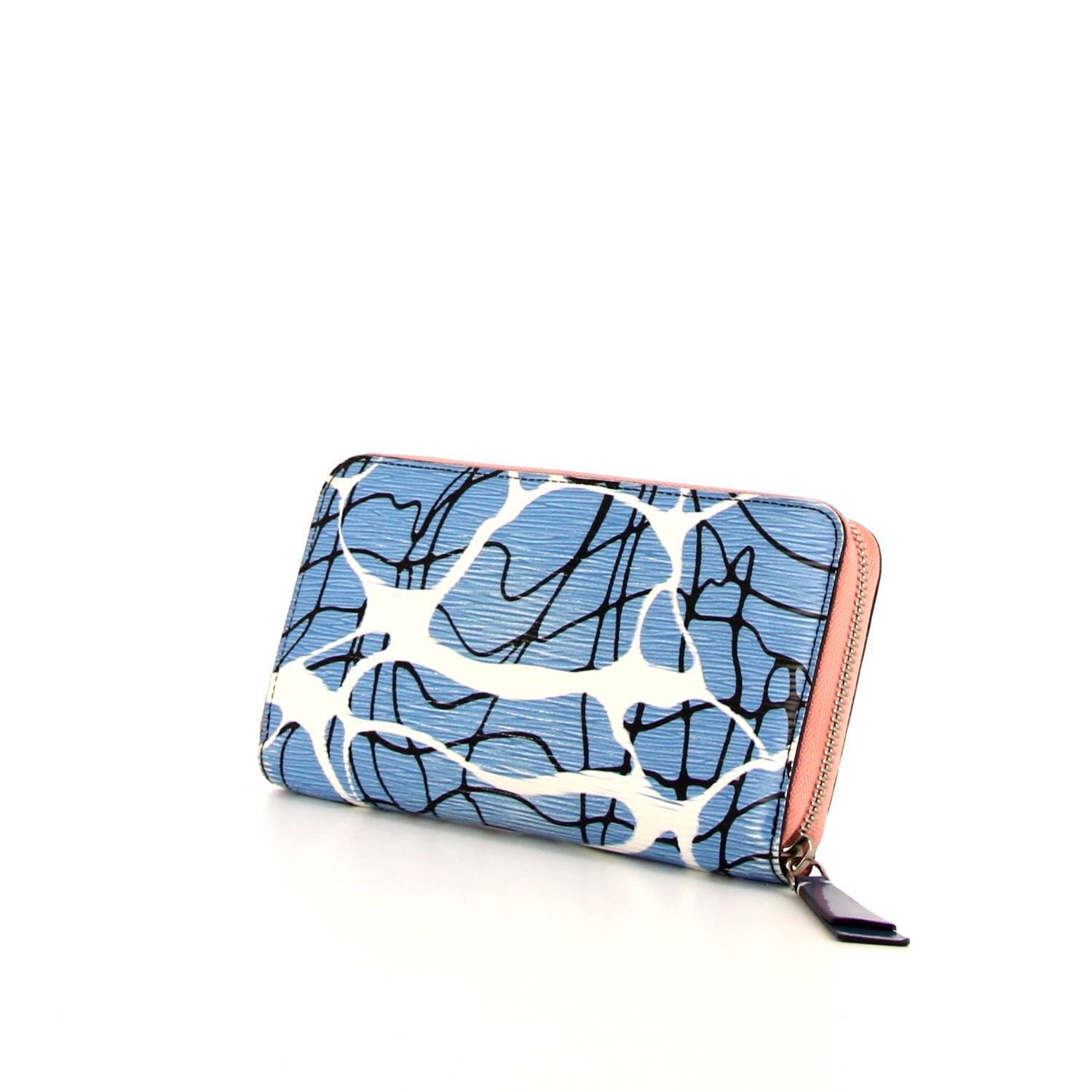 Portefeuille Louis Vuitton Zippy en cuir épi bleu