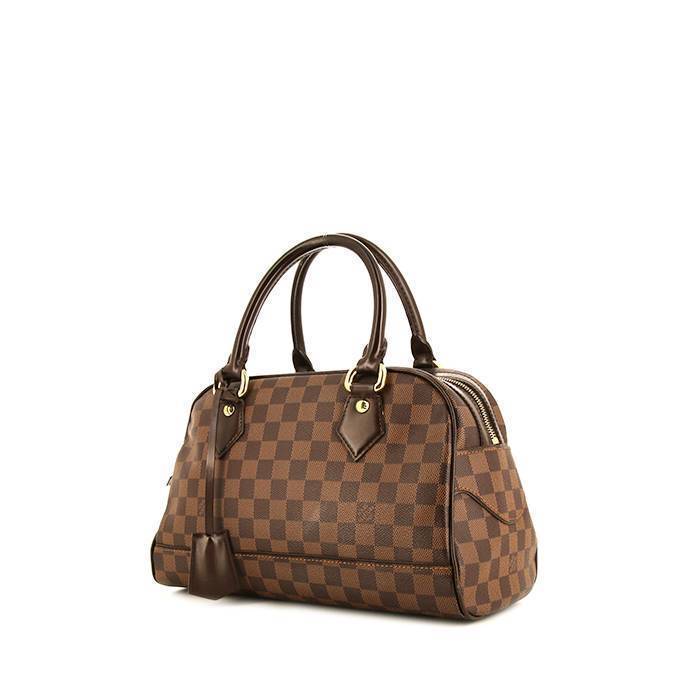 Sac à main Louis Vuitton Duomo en toile damier ébène et cuir