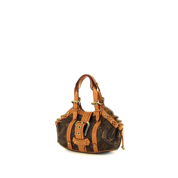 Sac à main Louis Vuitton en toile monogram enduite marron et cuir