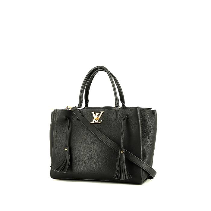Sac à main Louis Vuitton Lockme en cuir grainé noir