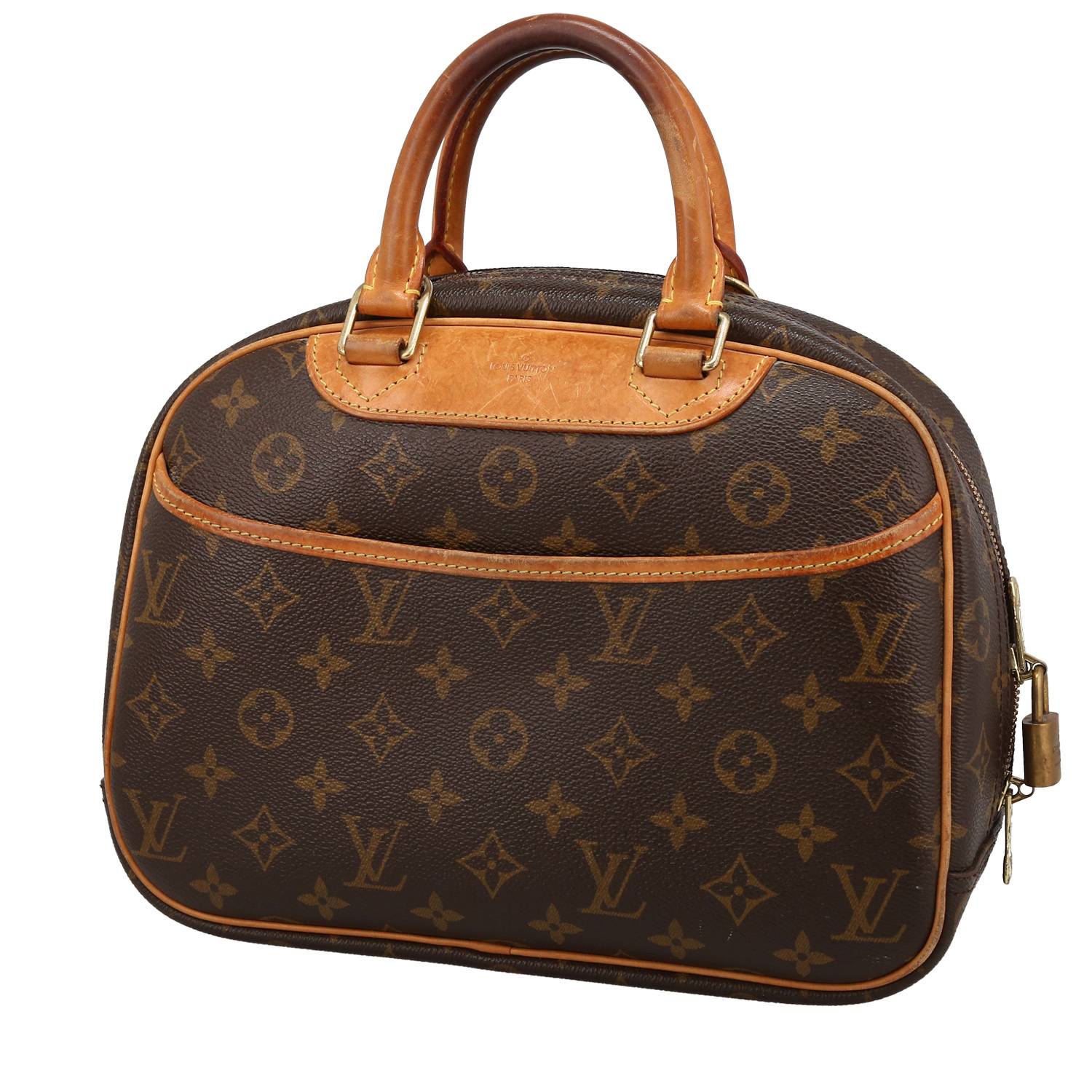 Sac à main Louis Vuitton Trouville en toile monogram et cuir naturel