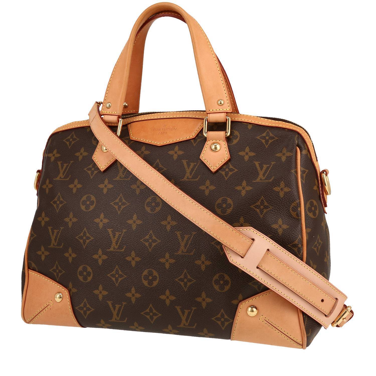 Sac à main Louis Vuitton Retiro en toile monogram marron et cuir