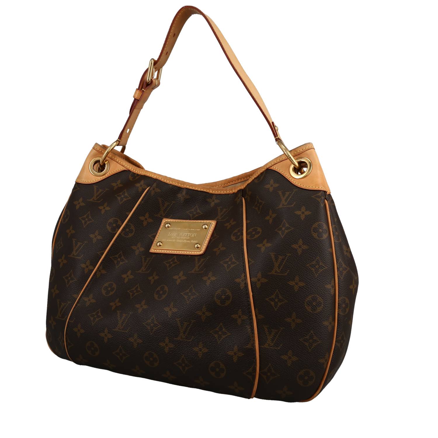 Sac à main Louis Vuitton Galliera en toile monogram marron et cuir