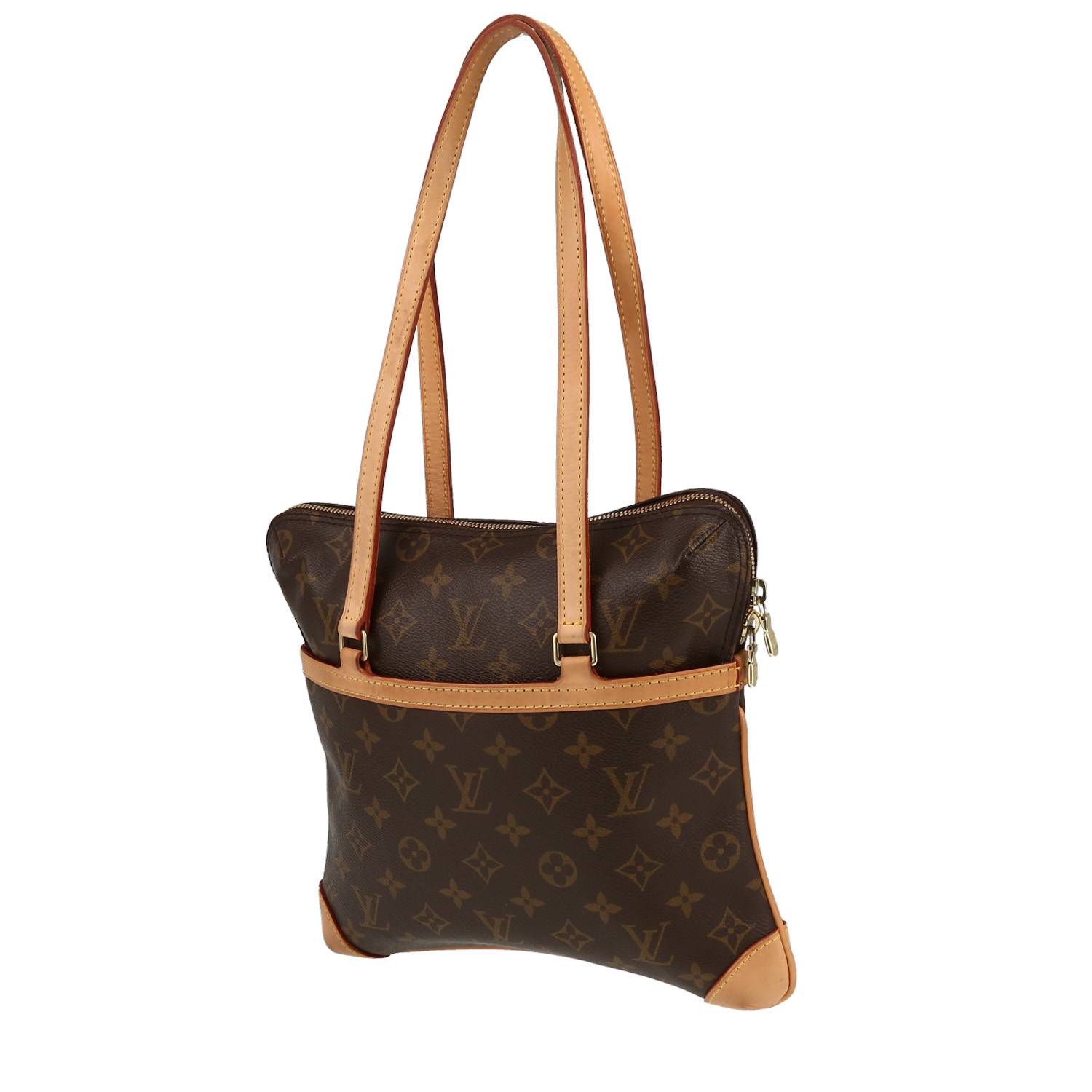 Sac à main Louis Vuitton Coussin en toile monogram et cuir naturel