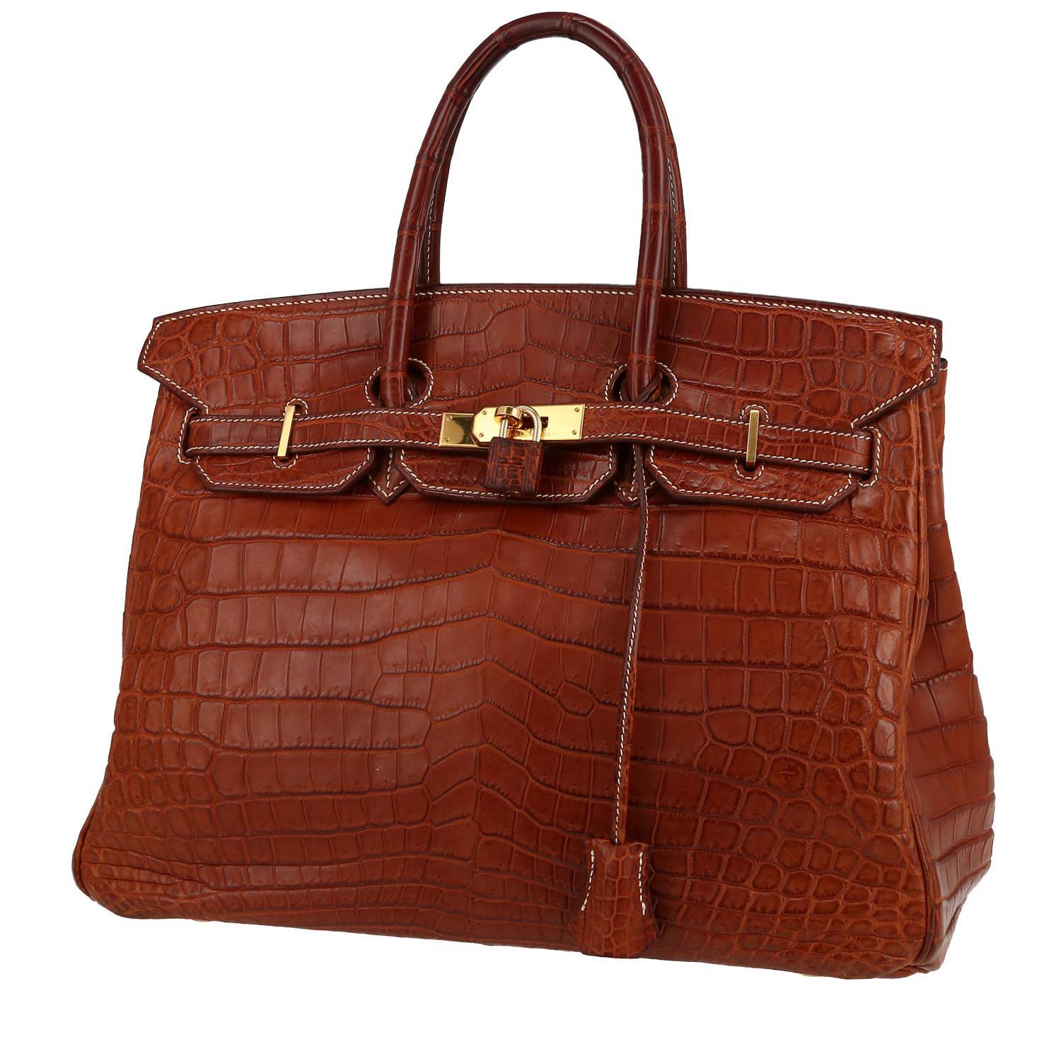 Hermès Birkin 35 cm en crocodile niloticus marron – 2003