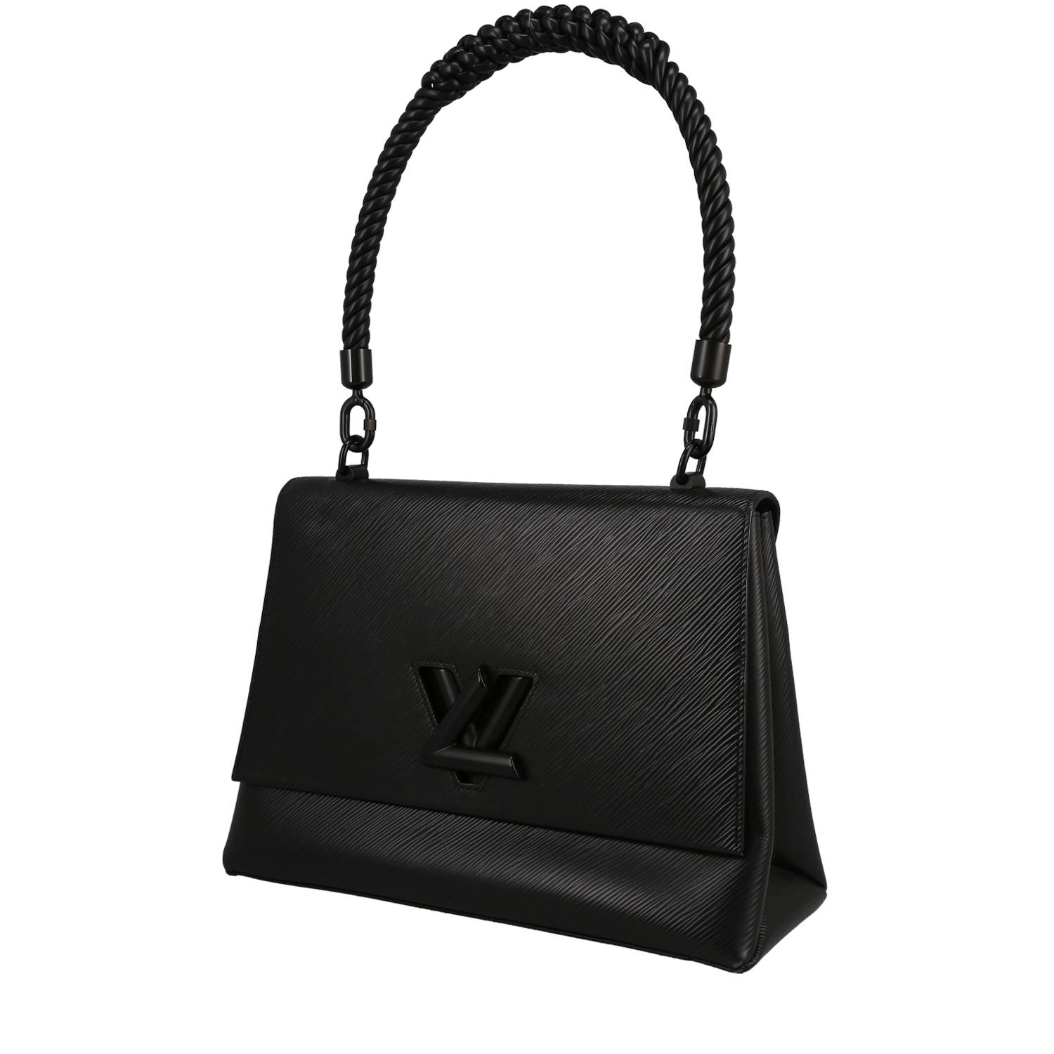 Sac à main Louis Vuitton Twist en cuir épi noir