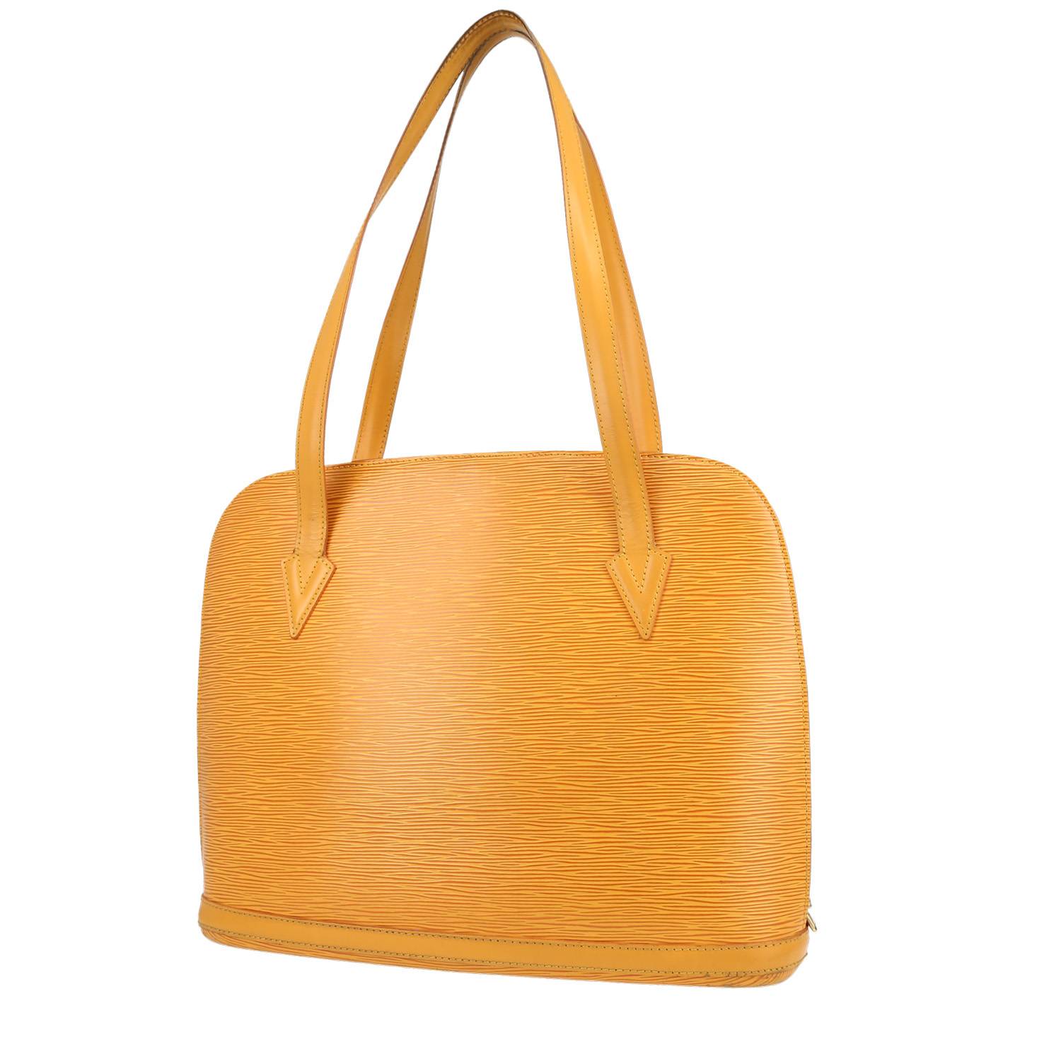 Sac à main Louis Vuitton Lussac en cuir épi jaune