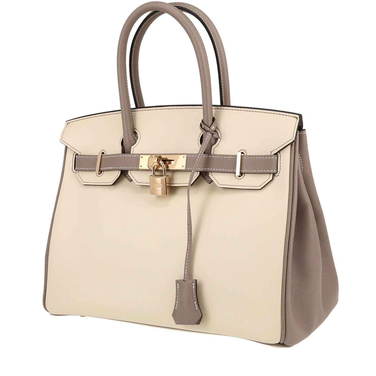 Sac à main Hermès Birkin 30 cm en cuir epsom Craie et étoupe – occasion