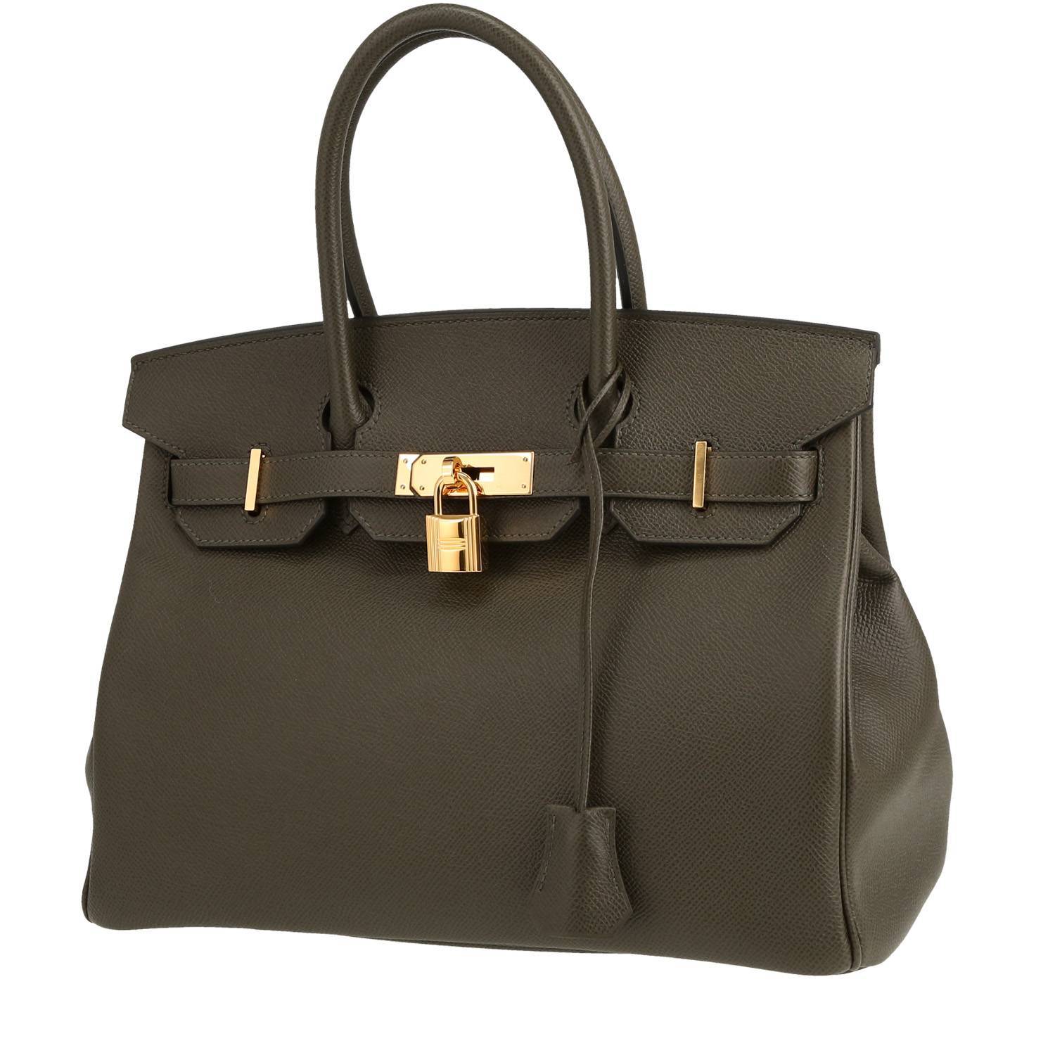 Sac à main Hermès Birkin 30 cm en cuir epsom vert – occasion