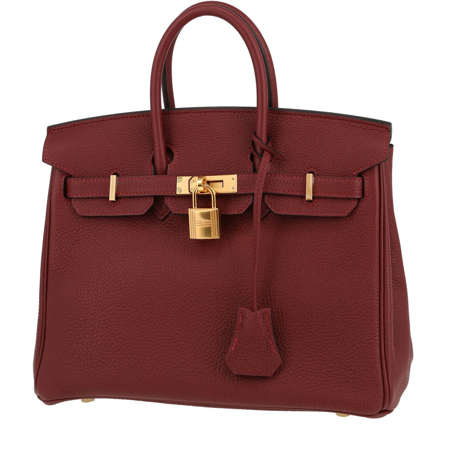 Sac à main Hermès Birkin 25 cm en cuir togo rouge H – occasion