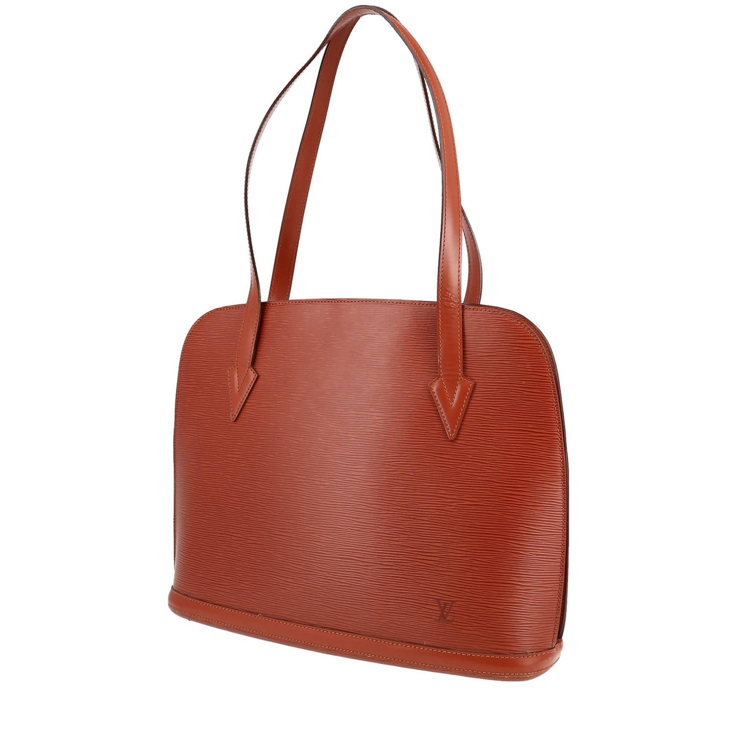 Sac à main Louis Vuitton Lussac en cuir épi marron