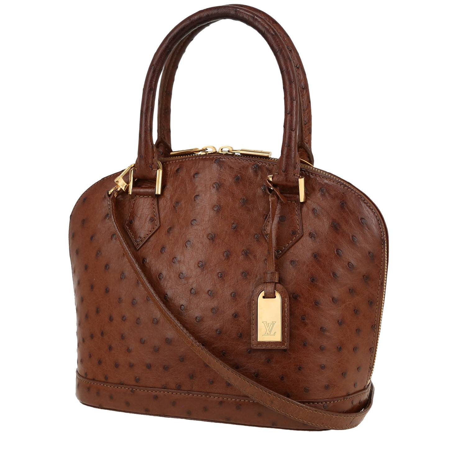 Sac à main Louis Vuitton Lochness en cuir d’autruche marron, modèle rare de 1998