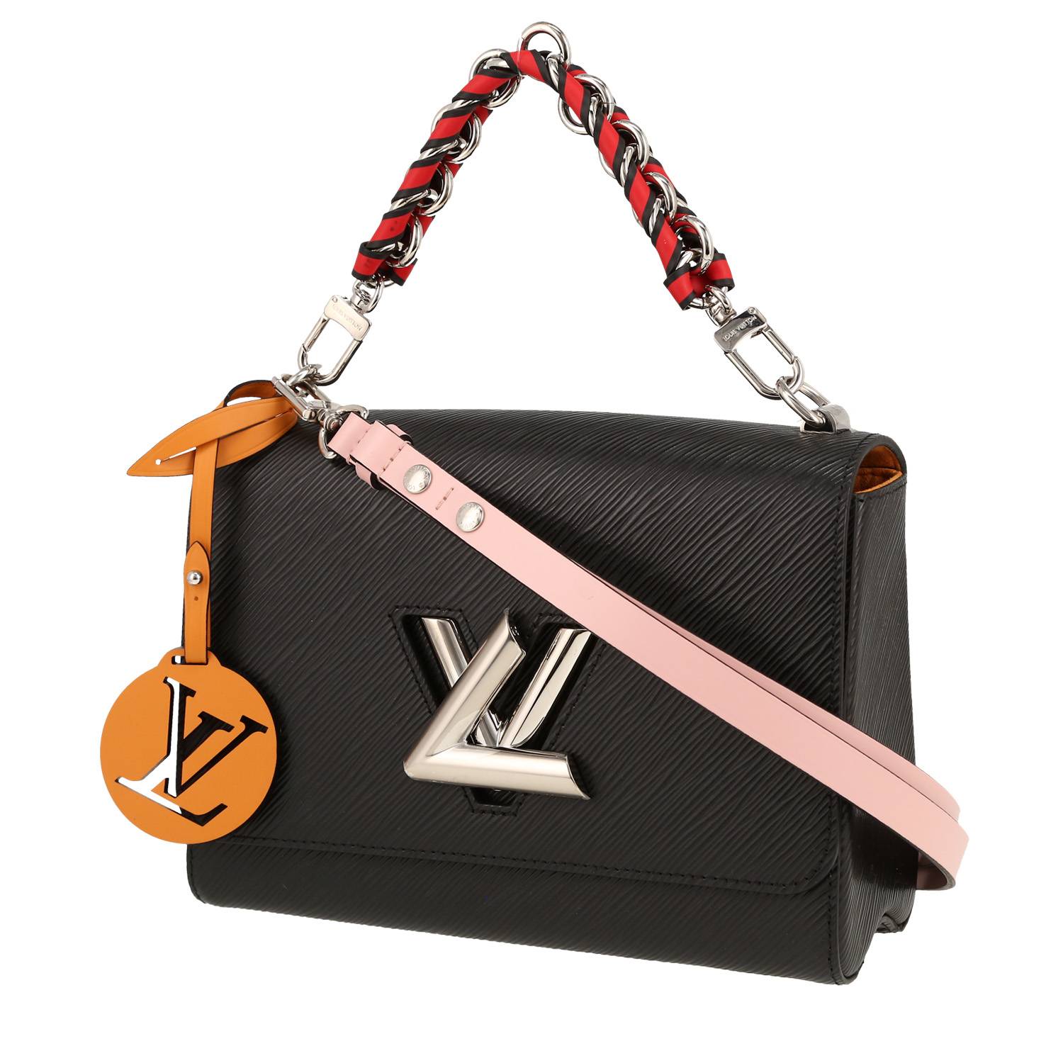 Sac à main Louis Vuitton Twist en cuir épi noir