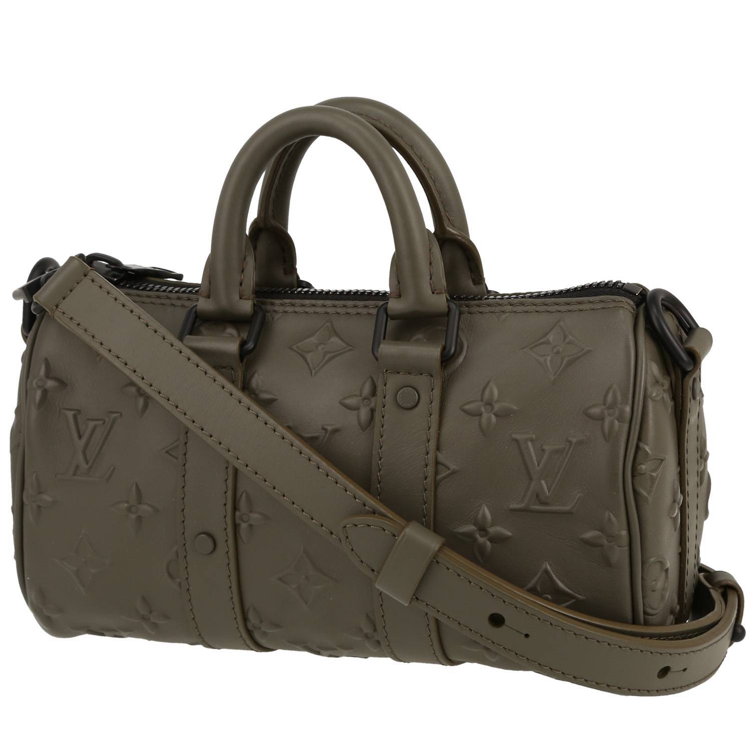 Sac à main Louis Vuitton Keepall XS en cuir monogram vert-kaki