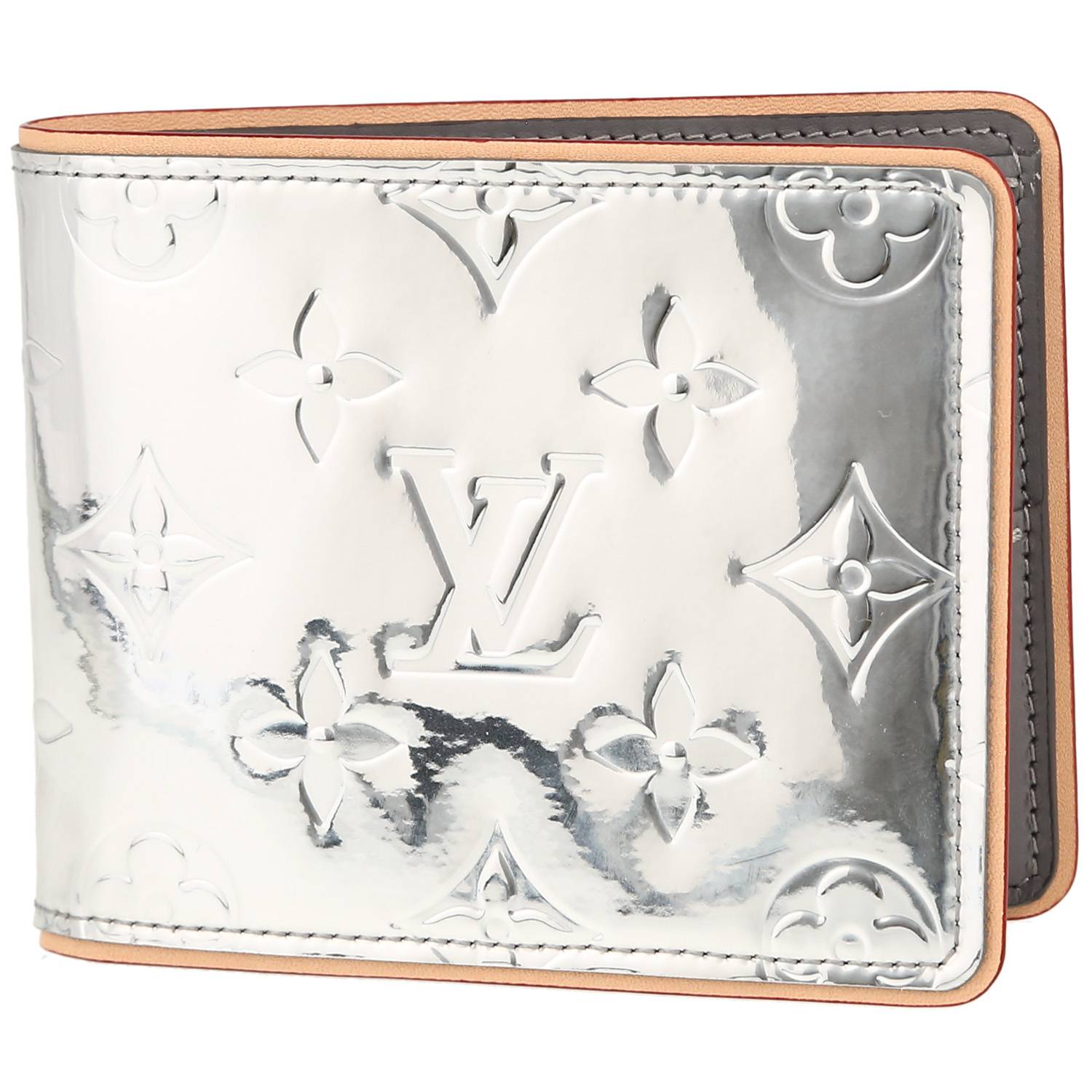 Portefeuille Louis Vuitton Editions Limitées en cuir argenté et