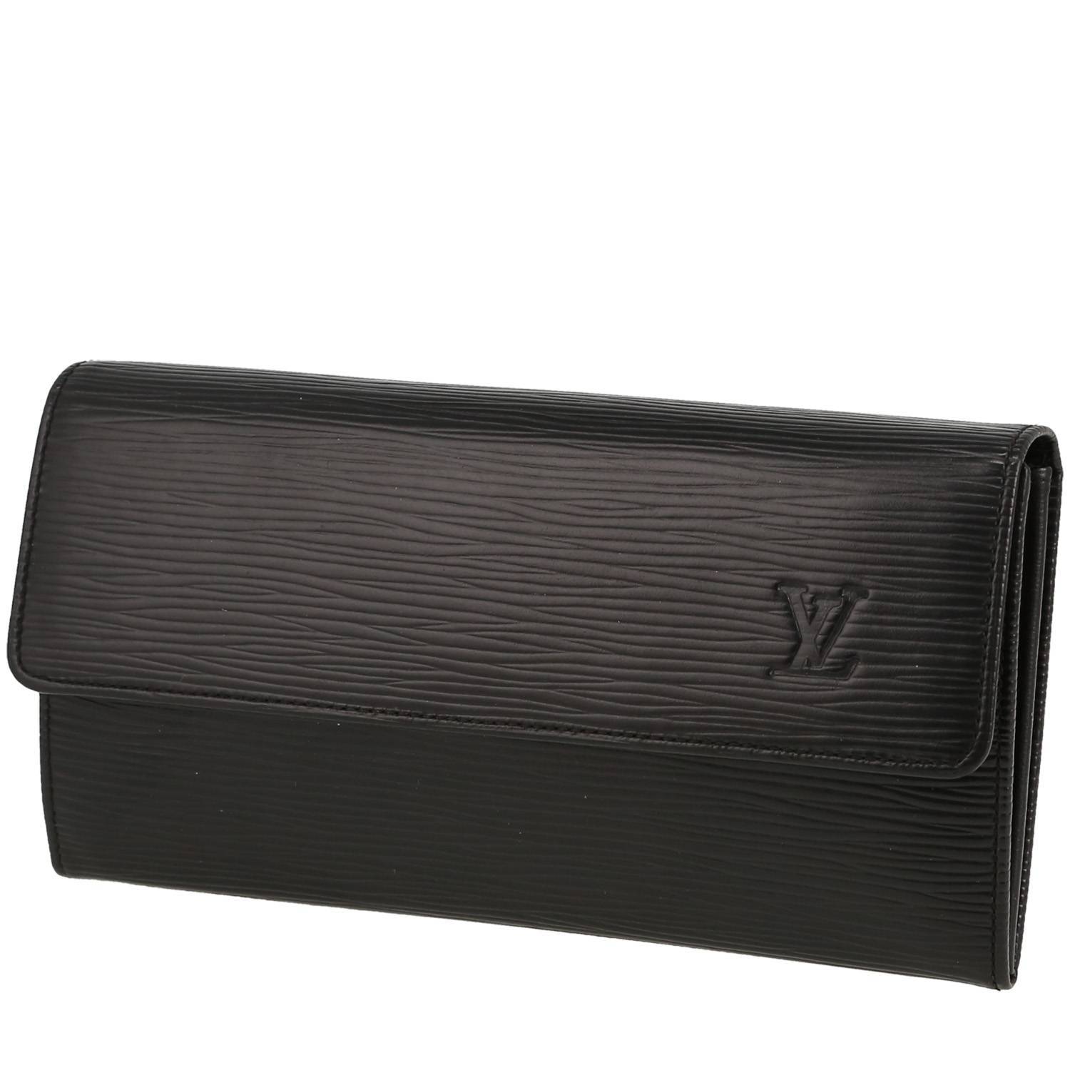 Portefeuille Louis Vuitton en cuir épi noir